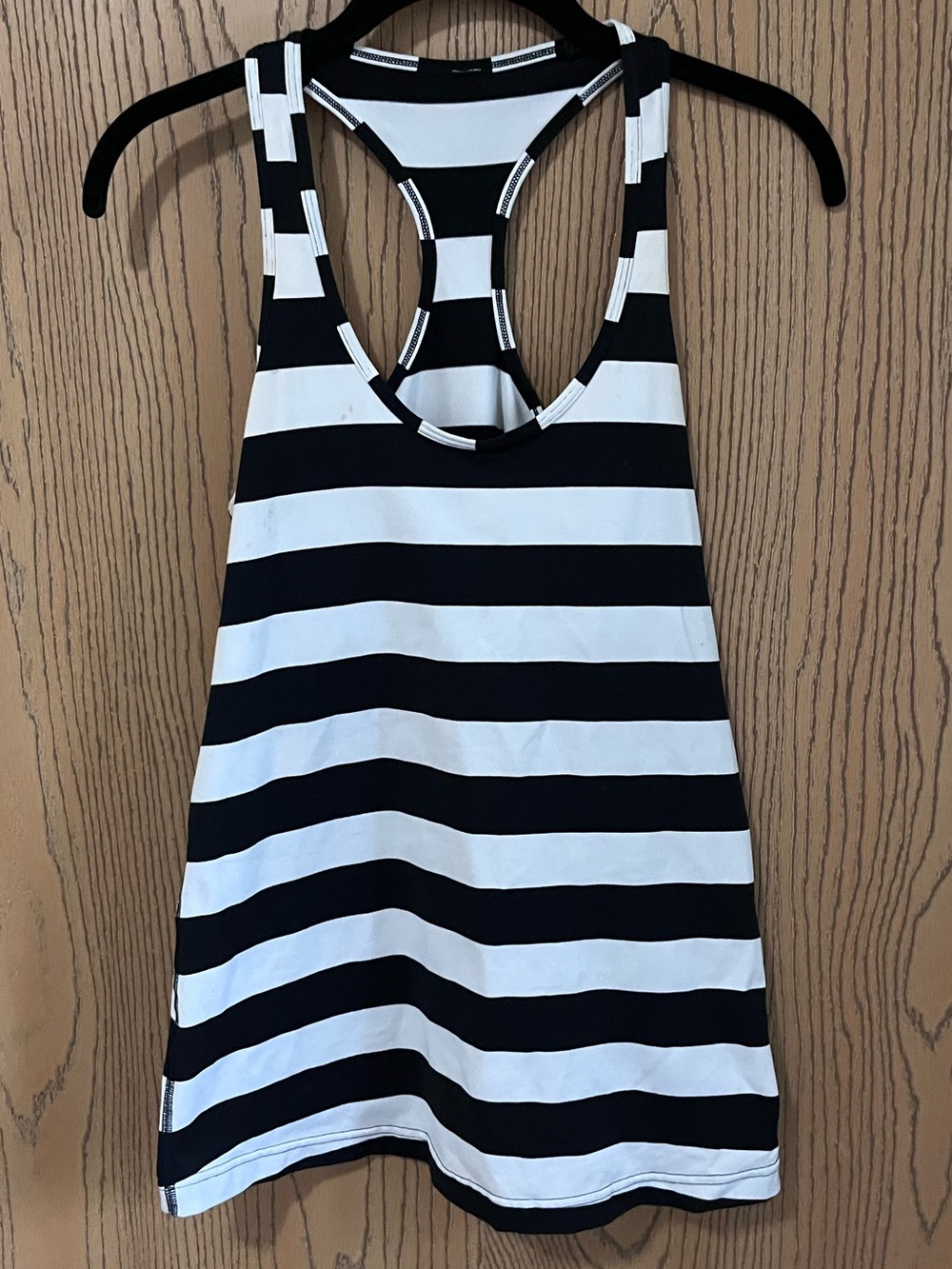 Lululemon Striped Racerback Tank Top - Black & White Size M/L